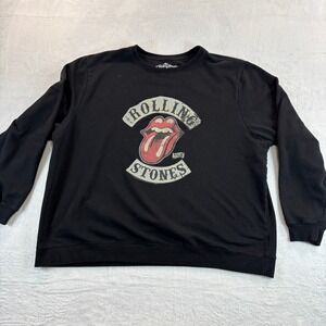 Rolling Stones 1978 Tour Sweatshirt Black Graphic‎ Print XXL Men's Crewneck